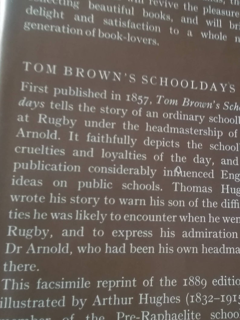 Libro antiguo - Los días escolares de Tom Brown por un antiguo alumno (1857, historia de Rugby) de Thomas Hughes (1979 Classic MacMillan & Co.) imagen 5