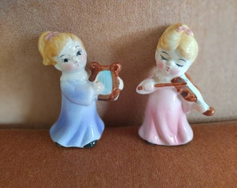 Vintage Salt & Pepper Shakers sweet musical theme collectible kitsch MCM kitchenalia GC