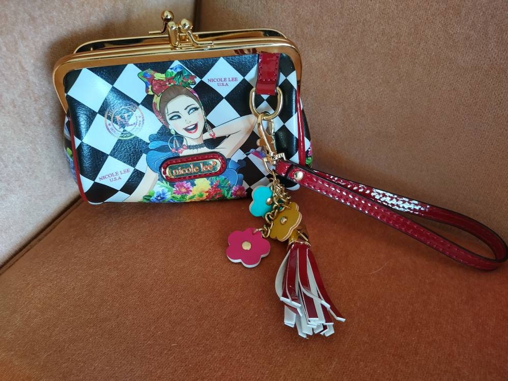 Cute Nicole Lee USA Purse Mod Small 2 Sections 1 Zip Pocket Colourful Synthetic Gold Tone Frame Vintage Womens Fashion Accessories Etsy Canada
