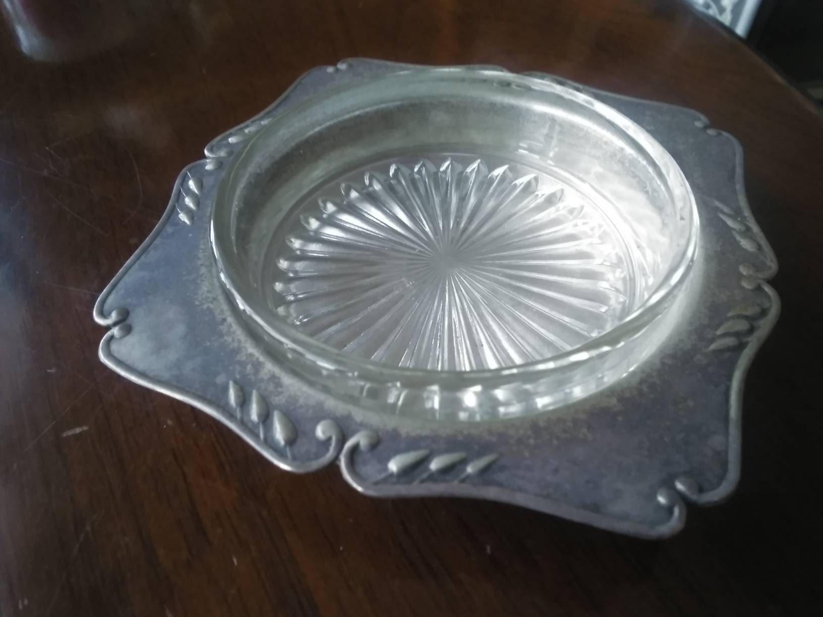 Silver plated butter best sale dish with glass insert