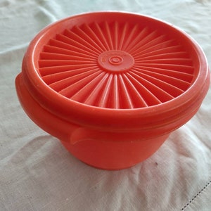 Vintage Collectible Orange Sunburst Tupperware Set of 3 Nesting
