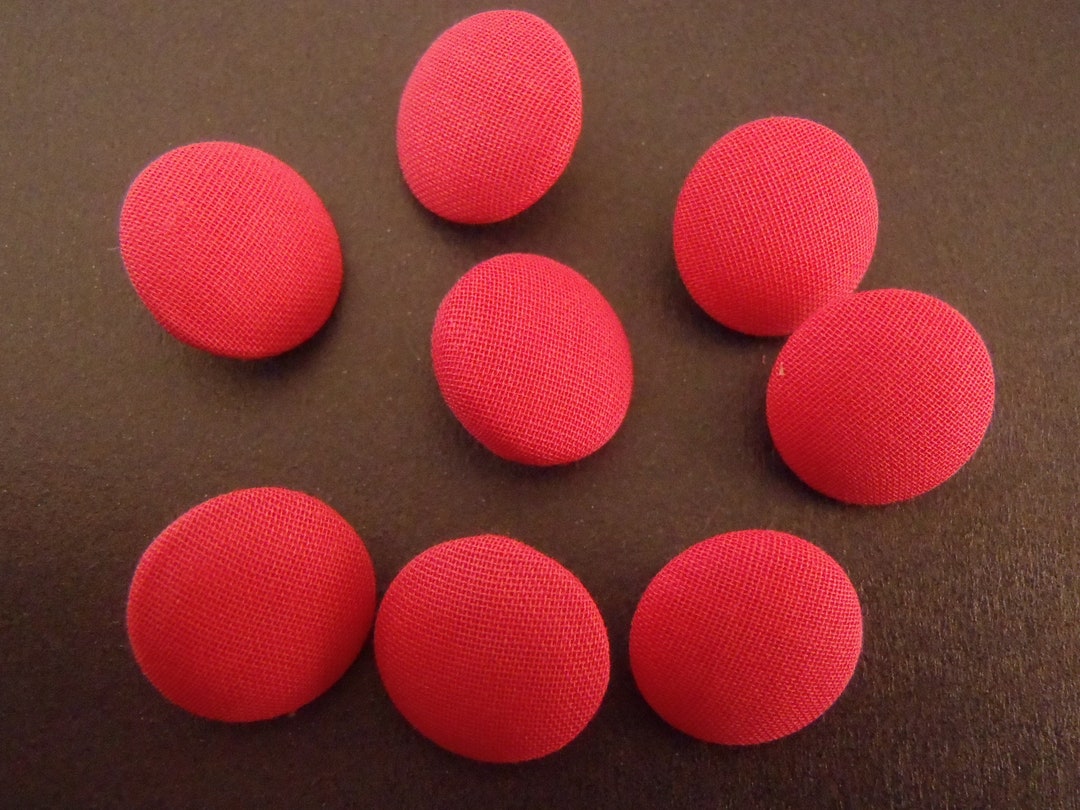 8 Vintage Cloth Covered Chartreuse Pink Buttons 2 Part Metal Loop Back ...