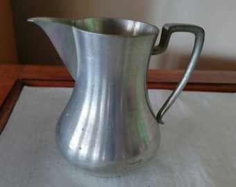 Vintage Pewter Pitcher Jug Creamer Selangor Malaysia Singapore sleek shape approx 4 inches tall GC