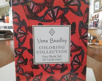 Vera Bradley Coloring Book Collection unopened set of 4 themed coloring books each containing 20 compact cards for  coloring travel lockdown