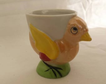Vintage Egg Cup Lustreware Chick Handpainted 1940-60s Japan