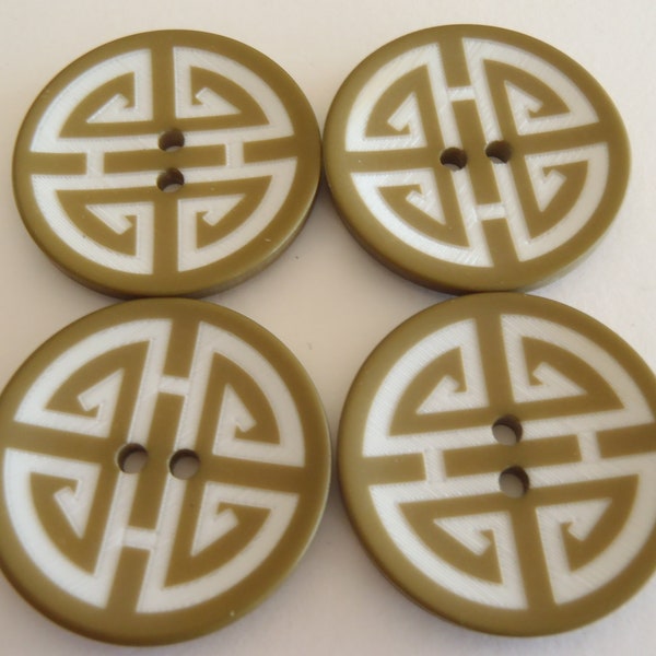 4 Vintage Coat or Costume Buttons slightly concave 2 hole approx 1 3/8 inch (34mm) jewelry knitting craft sew dressmaking costumes collect