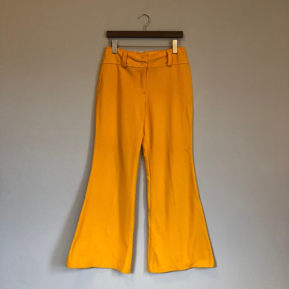 1970s Bobbie Brooks yellow wool bell bottoms