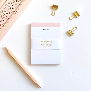 Blush Pink A7 Notes Notepad | Simple Minimalist Design