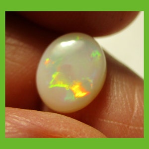 AUSTRALIAN WHITE OPAL – Coober Pedy South Australia – 11.3 x 9.4 mm Oval Buff Top Cabochon -Made In Maine