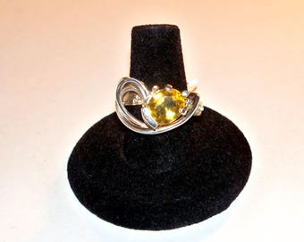 LEMON BERYL RING -Size 7.5 - N.H. Heliodor & Maine White Beryl – Sterling Silver - Made in Maine by Certified Master Goldsmith Brian Quigley