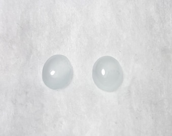 Pair of MAINE WHITE BERYL/Goshenite/Aquamarine 10 x 8 mm Oval Cabs – Willis Quarry Topsham Maine – Natural & Untreated - Made in Maine