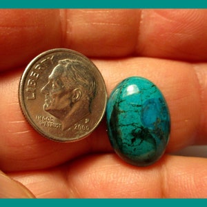 NEW ATLANTIS CHRYSOCOLLA - Grand Canyon Arizona – 18 x 13 mm Oval Cabochon – Turquoise Malachite Chrysocola - Made In Maine