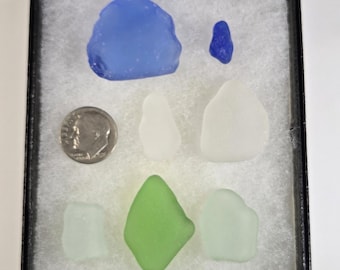 7 pc Lot of MAINE BEACH SEAGLASS – Naturally Occurring from the Scarborough Area – Not Tumbled Factory Junk from New York or Elsewhere