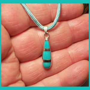 NATIVE TURQUOISE PENDANT – Made In Arizona - Sterling Silver - Vintage - New Old Stock