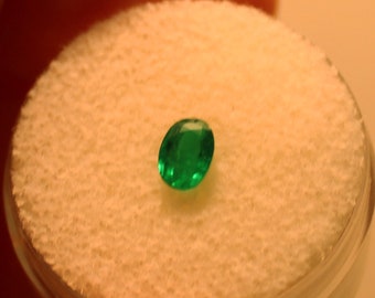 NATURAL COLOMBIAN EMERALD – 5.75 x 4 mm Oval – Fine Medium Green Color - Untreated - Not Oiled - Made Between Germany & Maine