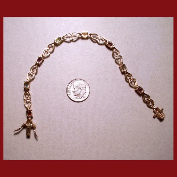 GEMSTONE LINK BRACELET – Multicolored Facetted Ge… - image 2