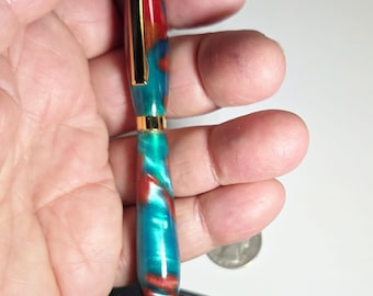 RAINBOW ACRYLIC PEN – Hand Lathed - Custom Made – One of A Kind – Made In New Hampshire