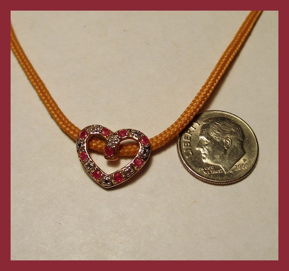 RUBY & DIAMOND HEART Pendant – Sterling Silver Ve… - image 2