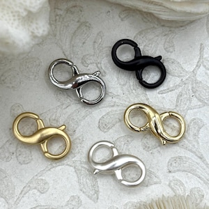 18mm Double Opening Infinity Figure 8 clasp for Easy Connectors, Spring Hook Lobster Clasp, Jewelry Clasps ,Brass Clasp,  colors Fast Ship