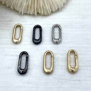 Spring Gate Clasp Brass ,Gate Clasp, Push Clasp, Spring Gate Oval. Spring Clasp, Spring Gate Pendant. Necklace Building Extender Fast Ship