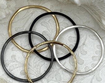 Large Hoop Ring Circle Pendant or Earrings, Artisan Ring, Closed Ring Connector Round Hoop Circle, 43mm x 1.5mm Thick 5 colors  Fast Ship