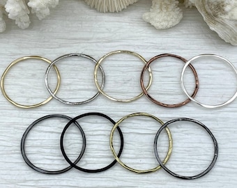 Large Hoop Ring Circle Pendant or Earrings, Artisan Ring, Closed Ring Connector Round Hoop Circle, 43mm x 1.5mm Thick 5 colors  Fast Ship