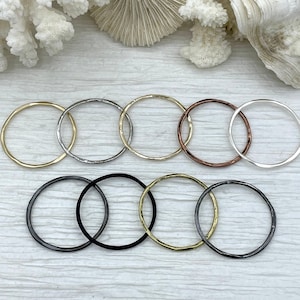 Large Hoop Ring Circle Pendant or Earrings, Artisan Ring, Closed Ring Connector Round Hoop Circle, 43mm x 1.5mm Thick 8 colors  Fast Ship