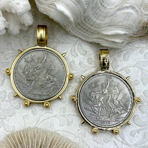 Reproduction Peso Silver Coin Pendant, Coin Bezel, Mexican Coin, Horse Coin, Horse Pendant, Equestrian Pendant, Equestrian Coin. Fast Ship