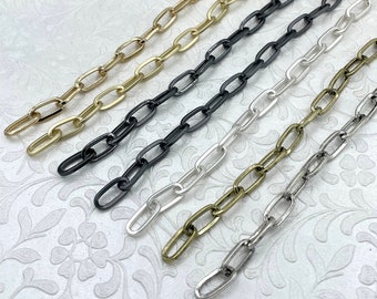 Cable Chain Smooth Oval sold by the foot. 18mmx7.5mm. Wire 2mm. Electroplated base metal, 7 finishes available. Fast ship