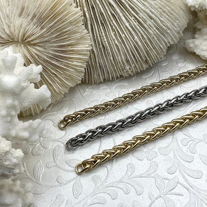 Cadena de espigas, cadena de cuerda de 6 mm, cadena de espigas trenzada, cadena de cuerda gruesa, cadena gruesa elegante, cadena de espigas gruesa vendida por pie. Envío rápido