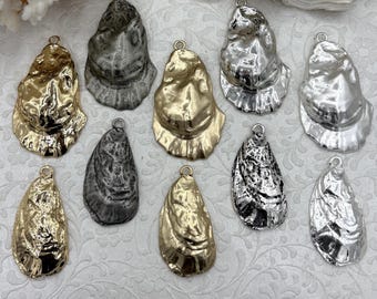 Oyster Shell Cast Pendant, Shell Pendant, Seashell,  2 styles of shells, 3 colors, BBA Original. Fast Shipping