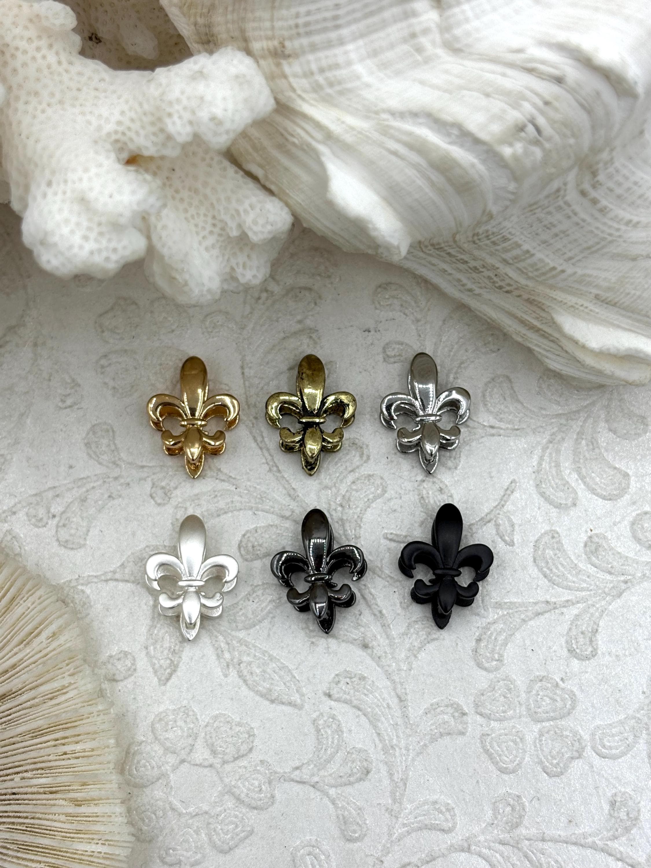 Brass Fleur De Lis Bale, Snap Bale, 6 Finishes, Fleur De Lis