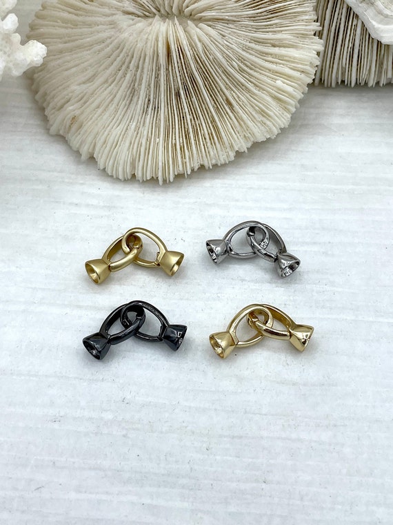 Fold Over Clasps With Tie Bar End Caps. Double Fold Over Clasp, Jewelry  Clasps, Cord End Caps, Plated Brass Clasps, 4 Finishes. Fast Ship 