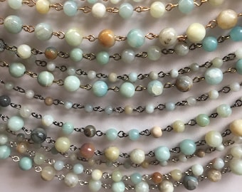 3 Feet CHALCEDONY FUSCHIA PINK DISC 3MM Bead Link Chain 24K Gold Plated Rosary 3 Feet CHALCEDONY FUSCHIA PINK DISC 3MM Bead Link Chain 24K Gold Plated Rosary
