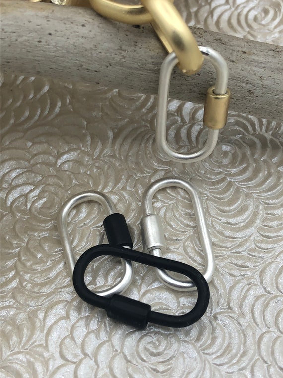 Mousquetons connecteurs noir ovale screw lock 