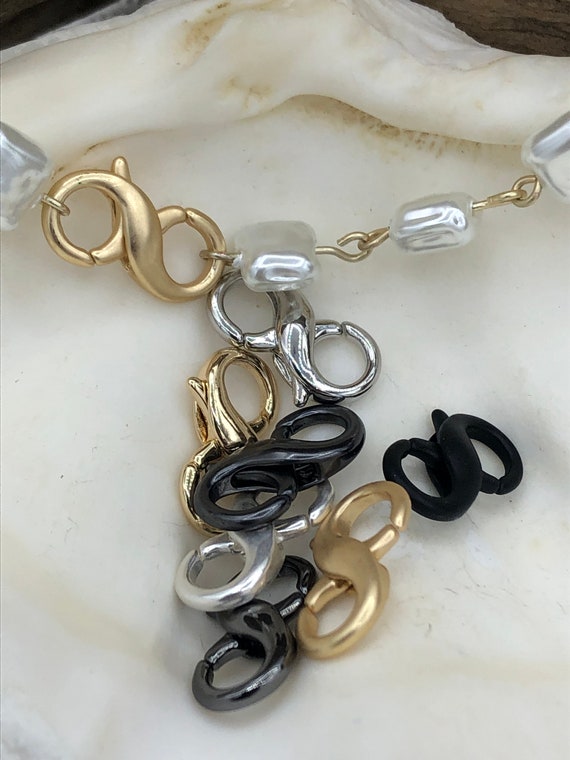 18mm Double Opening Infinity Figure 8 Clasp for Easy Connectors, Spring Hook  Lobster Clasp, Jewelry Clasps ,brass Clasp, Colors Fast Ship 