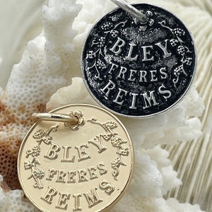 Champagne Coin Pendant, Bley Frères, Champagne Token Reproduction 28mm, French Coin Pendant, Champagne Medallion 8 Finishes. Fast Ship image 6