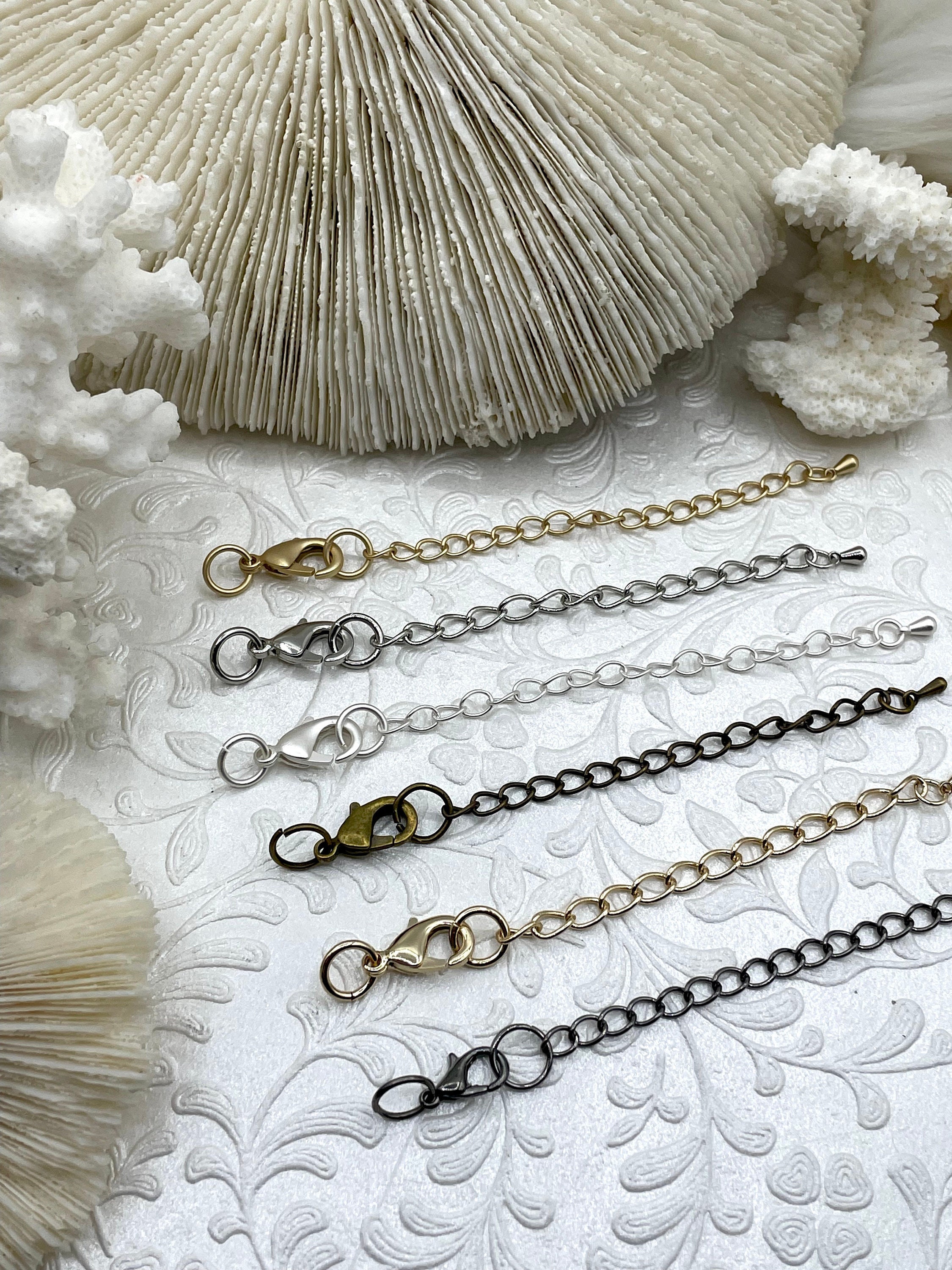 Chain Extender, Antiqued Brass Plated Necklace Extender and Silver Plated  Necklace Extension, 3 Inch Chain Extension With Jump Ring 