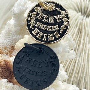 Champagne Coin Pendant, Bley Frères, Champagne Token Reproduction 28mm, French Coin Pendant, Champagne Medallion 8 Finishes. Fast Ship image 8