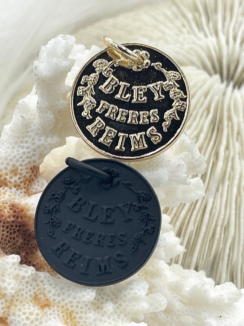 Champagne Coin Pendant, Bley Frères, Champagne Token Reproduction 28mm, French Coin Pendant, Champagne Medallion 8 Finishes. Fast Ship image 8