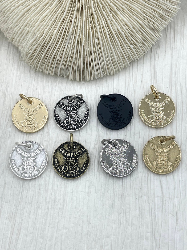 Champagne Coin Pendant, Bley Frères, Champagne Token Reproduction 28mm, French Coin Pendant, Champagne Medallion 8 Finishes. Fast Ship image 5