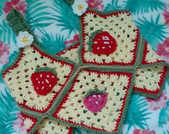 Strawberry Crochet Crop Top