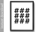 Items Similar To Hashtag Printable Numbers Sign Hashtag Download