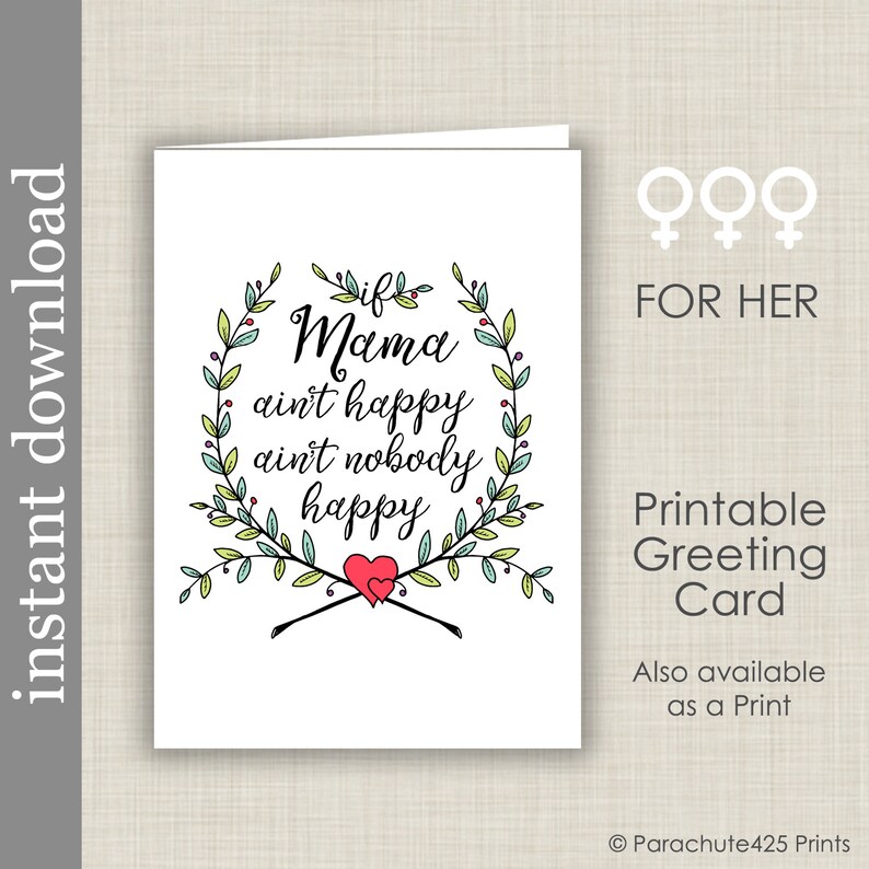 Printable Mother 39 S Day Card Store If Mom Bi Mama Happy Ain 39 T