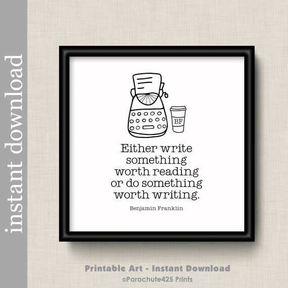 Ben Franklin Quote Printable Wall Art for Office and Home | Etsy