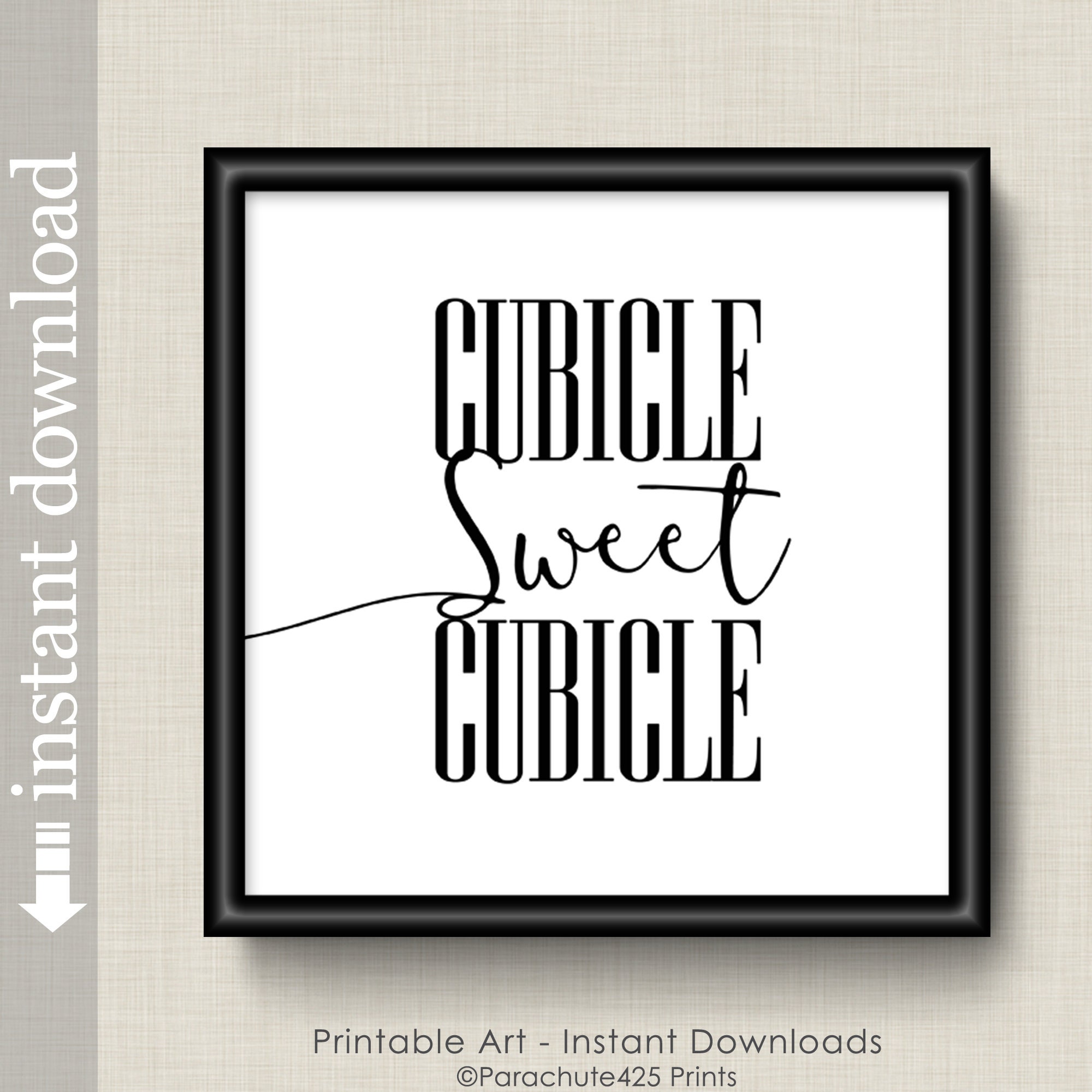 Cubicle Sweet Cubicle Printable Office Art for Cubicle Decor - Etsy