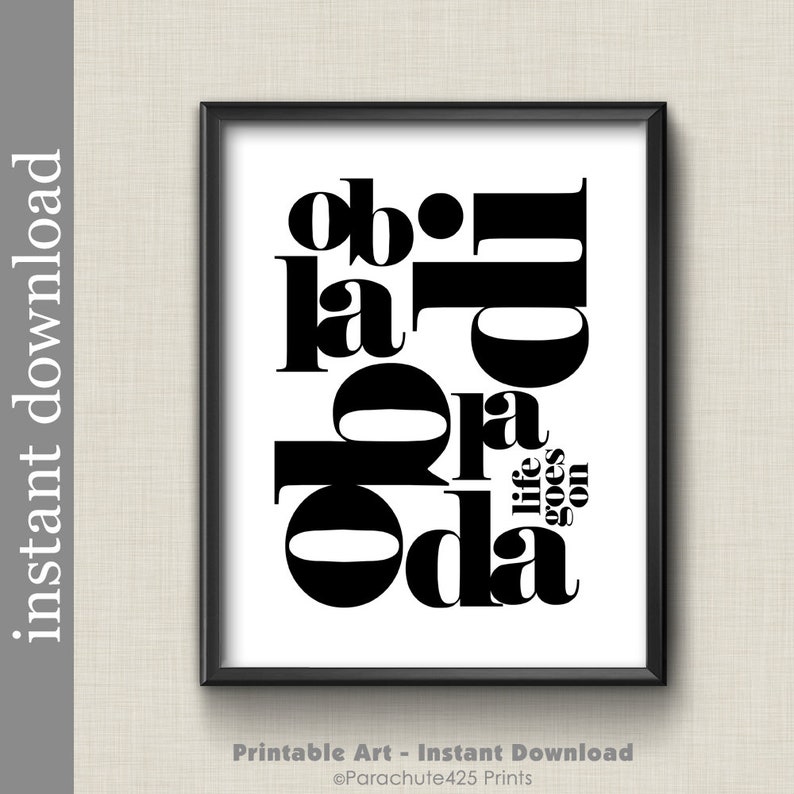 Ob La Di Ob La Da, printable typography Beatles lyric music print zdjęcie 3