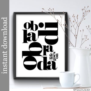 Ob La Di Ob La Da, printable typography Beatles lyric music print image 4