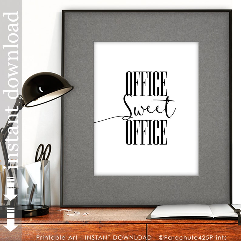 Office Sweet Office, printable office decor wall art for boss or co worker gift image 1