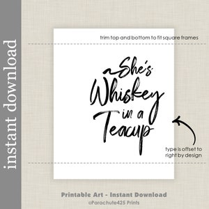 Whiskey In A Teacup afdrukbare kunst aan de muur voor interieur of cadeau afbeelding 6